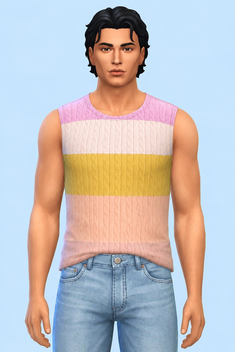 Knit Pastel Sleeveless Top custom content (CC) for Sims 4 by marsmerizingsims