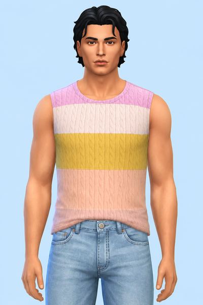 Knit Pastel Sleeveless Top custom content (CC) for Sims 4 by marsmerizingsims