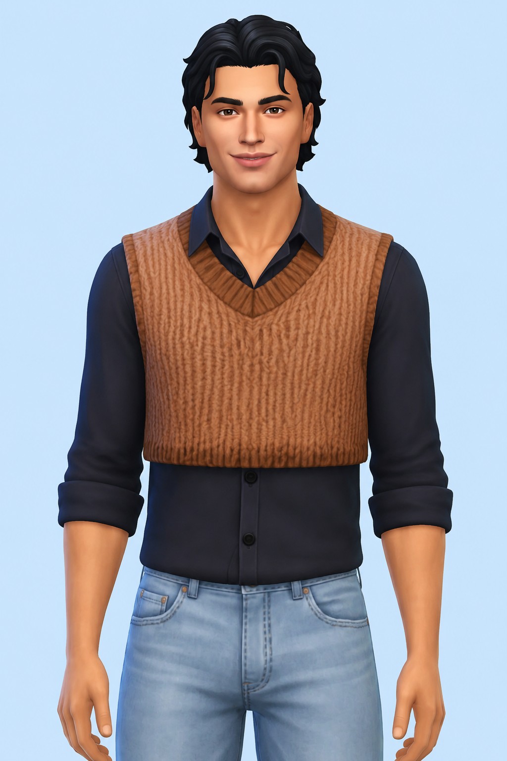 Tate Cropped Vest custom content (CC) for Sims 4 by marsmerizingsims