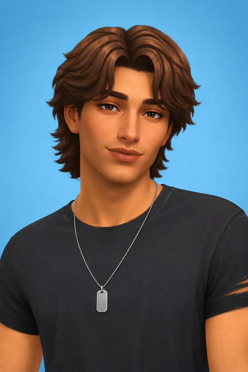 Billy Coen Hair custom content (CC) for Sims 4 by johnnysims