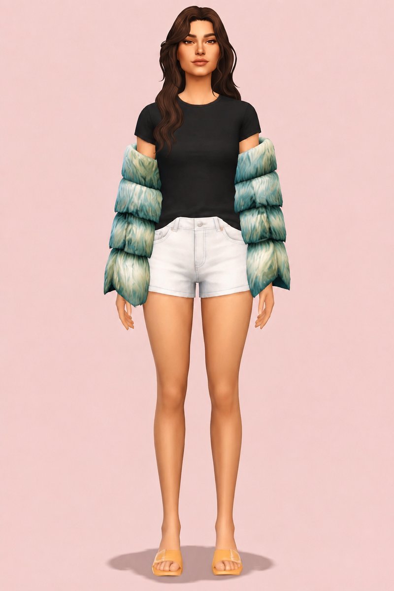 Faux Fur Long Scarf custom content (CC) for Sims 4 by marsmerizingsims