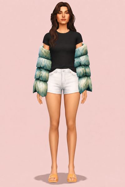 Faux Fur Long Scarf custom content (CC) for Sims 4 by marsmerizingsims