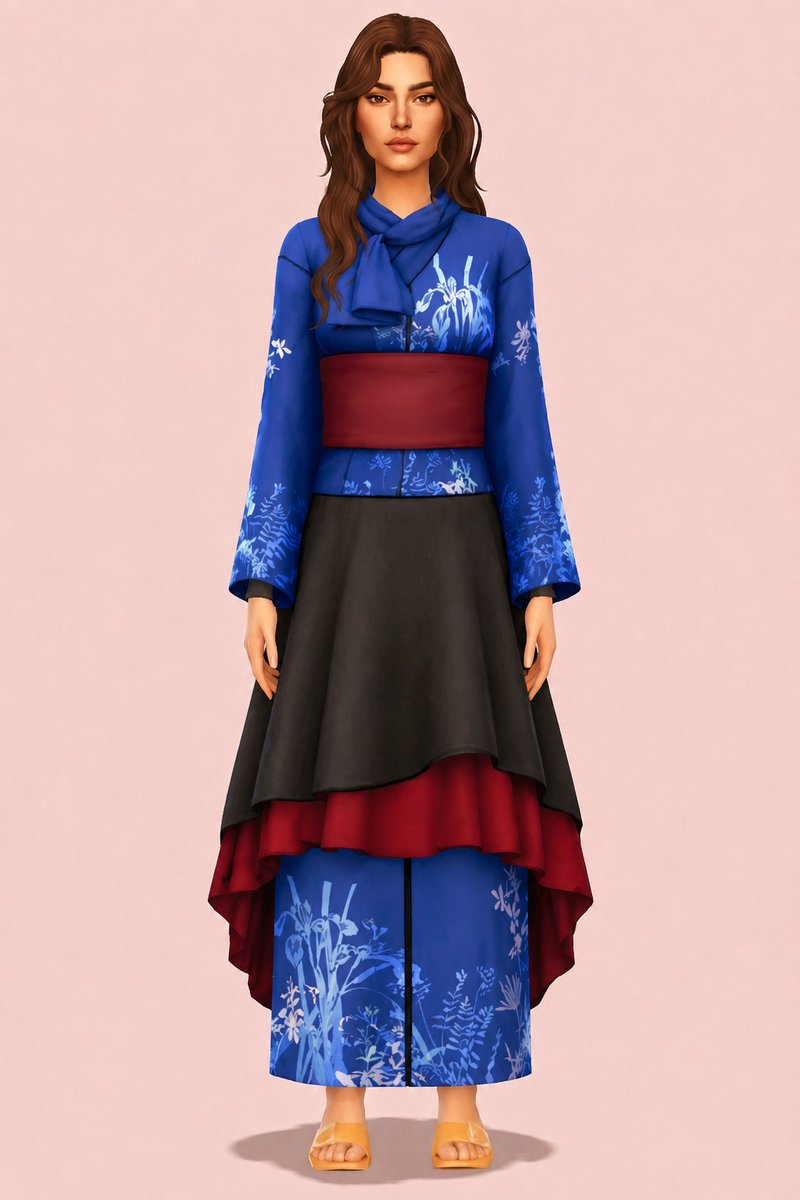 Hikaru Streetstyle Kimono custom content (CC) for Sims 4 by marsmerizingsims
