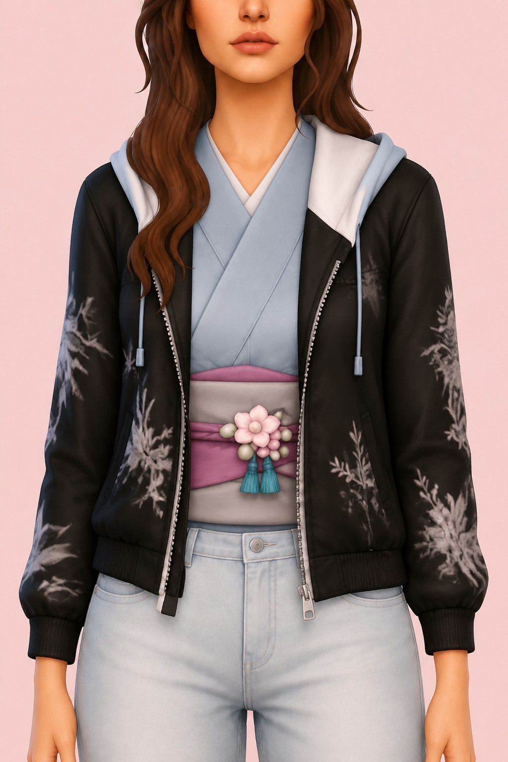 Momoka Windbreaker Jacket custom content (CC) for Sims 4 by marsmerizingsims