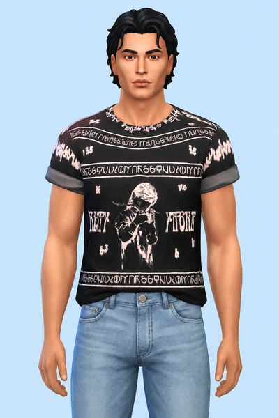 Scribbled Shirt custom content (CC) for Sims 4 by marsmerizingsims