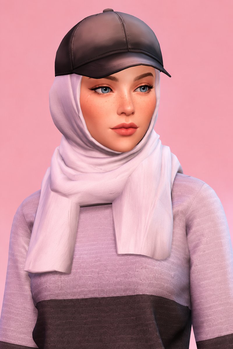 Samirah Hijab + Cap custom content (CC) for Sims 4 by marsmerizingsims