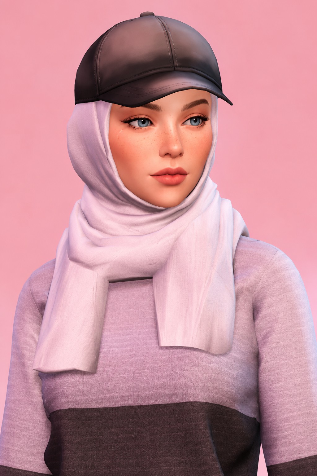 Samirah Hijab + Cap custom content (CC) for Sims 4 by marsmerizingsims