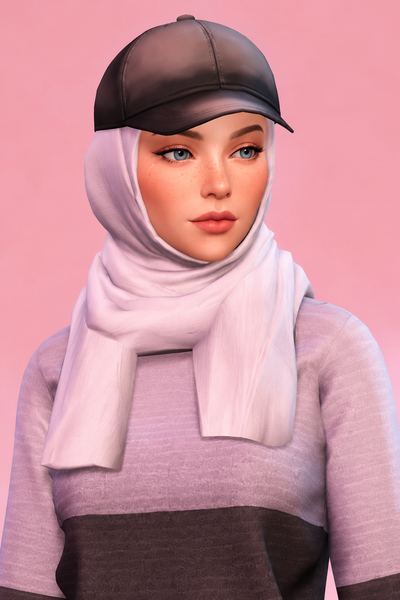 Samirah Hijab + Cap custom content (CC) for Sims 4 by marsmerizingsims