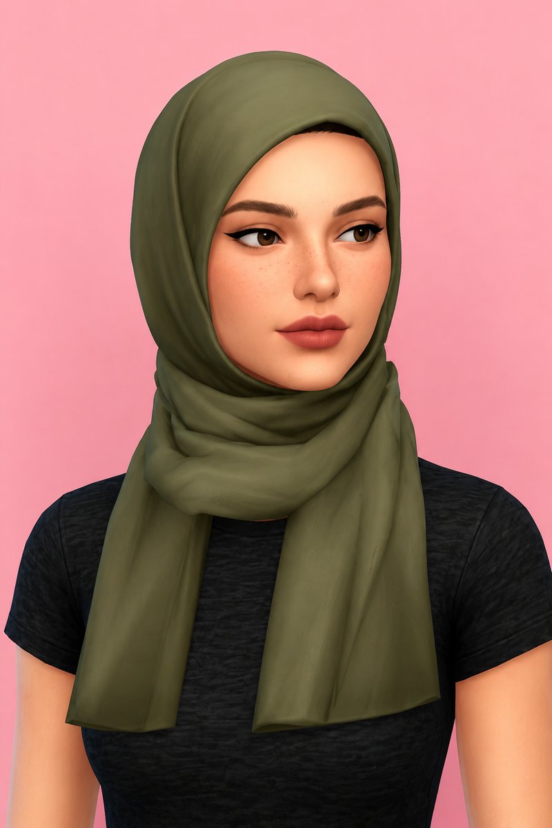 SAMIRAH HIJAB withour CAP custom content (CC) for Sims 4 by marsmerizingsims