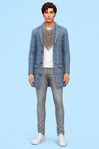 Scarf and Coat custom content (CC) for Sims 4 by marsmerizingsims