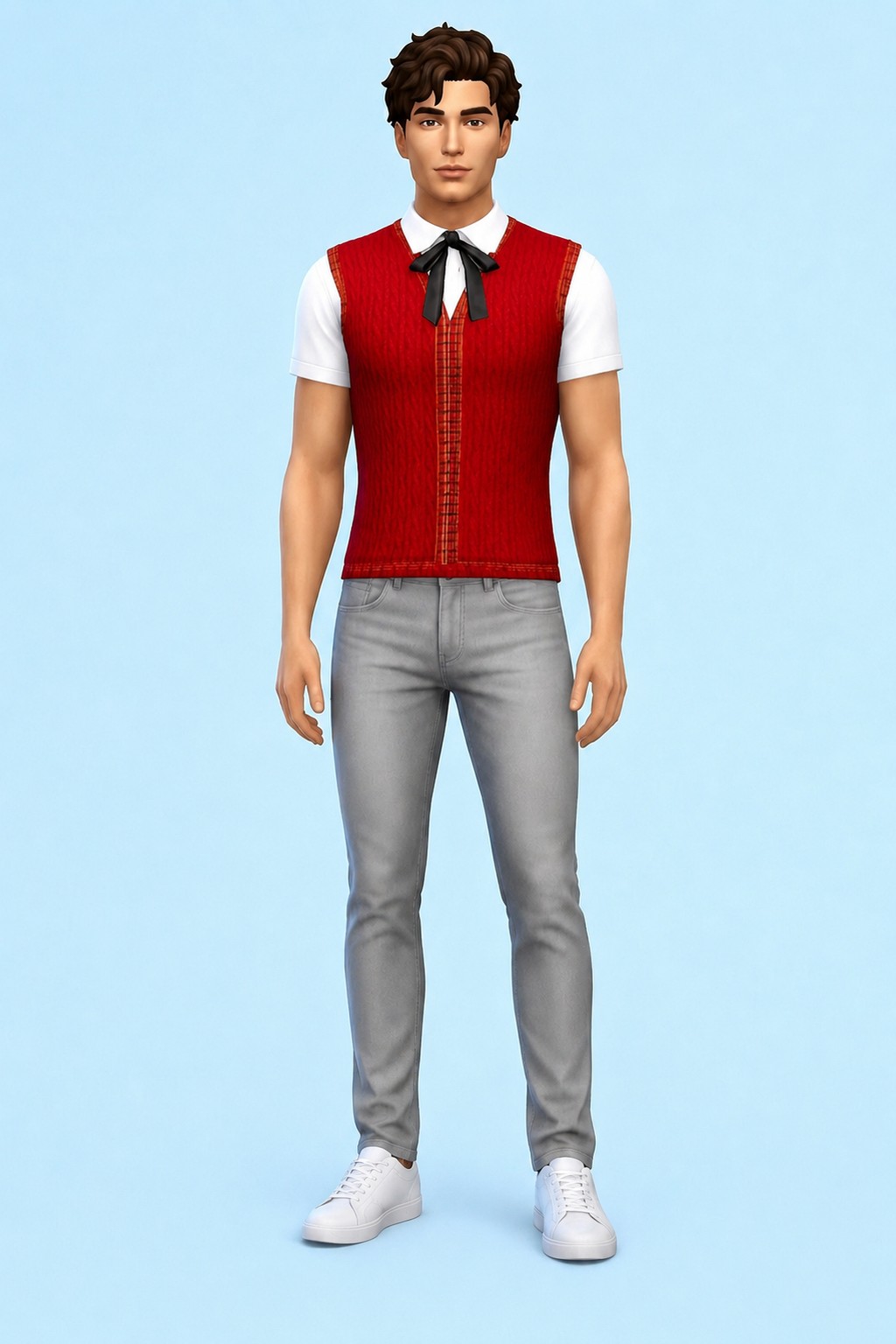 Aki Knitted Vest custom content (CC) for Sims 4 by marsmerizingsims
