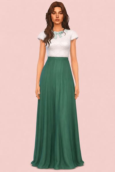 Ivanka Long Dress custom content (CC) for Sims 4 by marsmerizingsims