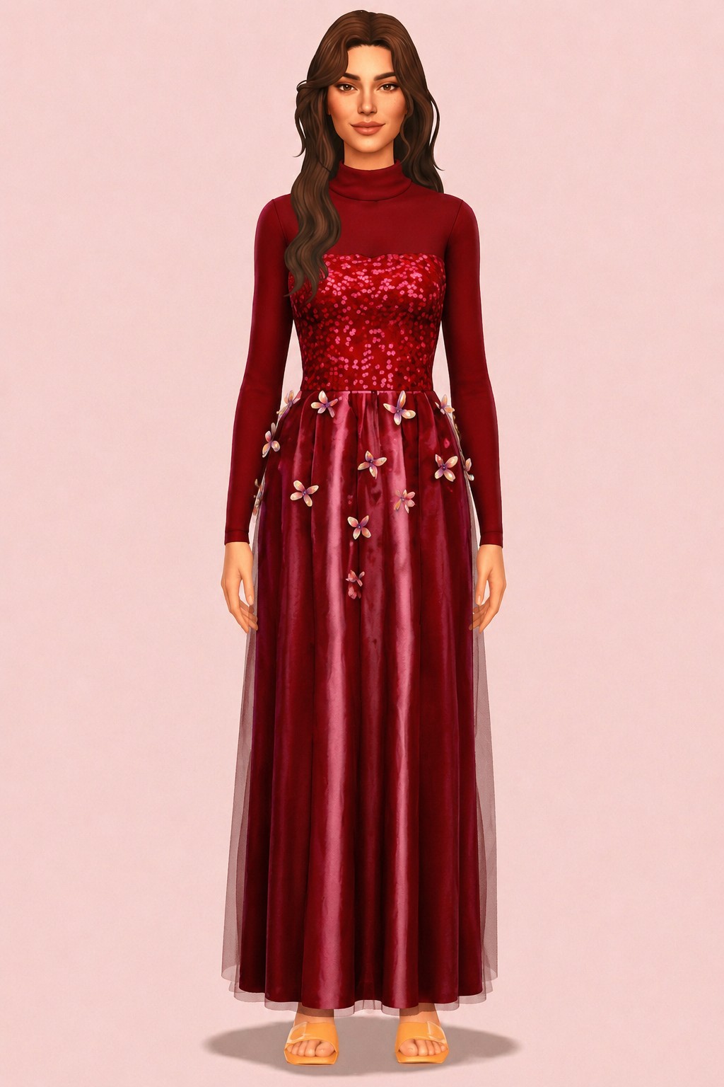 Papillon Dress custom content (CC) for Sims 4 by marsmerizingsims