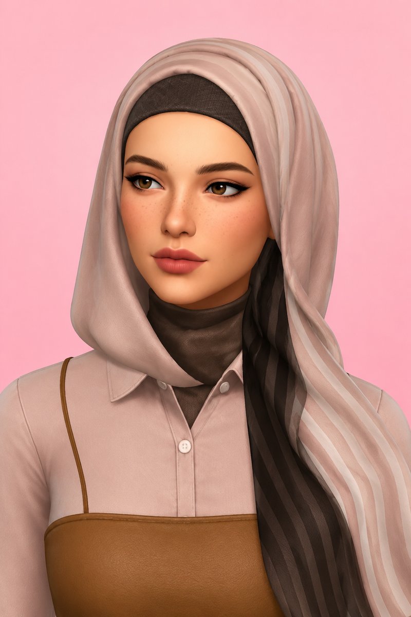 Bestari Hijab 11 custom content (CC) for Sims 4 by marsmerizingsims