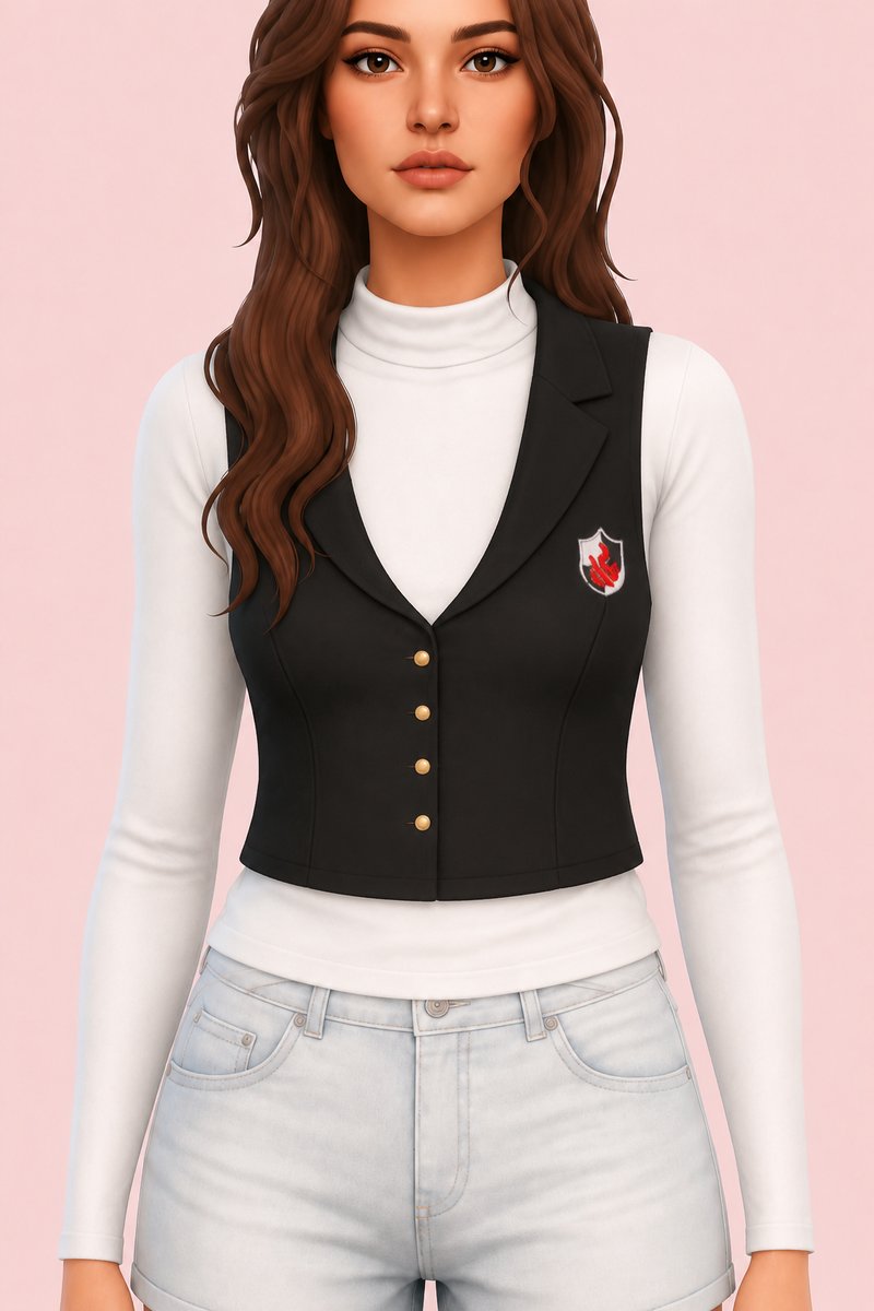 Mako Vest Uniform custom content (CC) for Sims 4 by marsmerizingsims