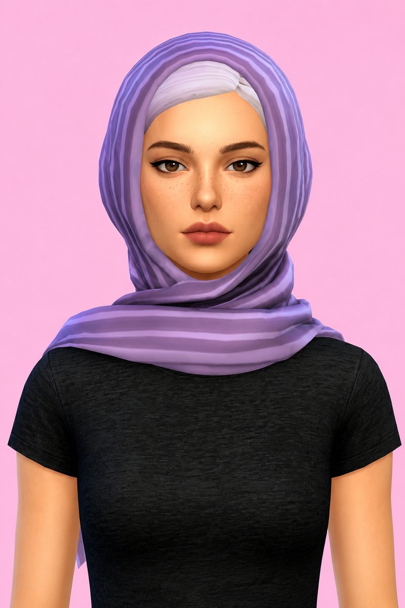 Gadis Hijab 04 (Hair) custom content (CC) for Sims 4 by marsmerizingsims
