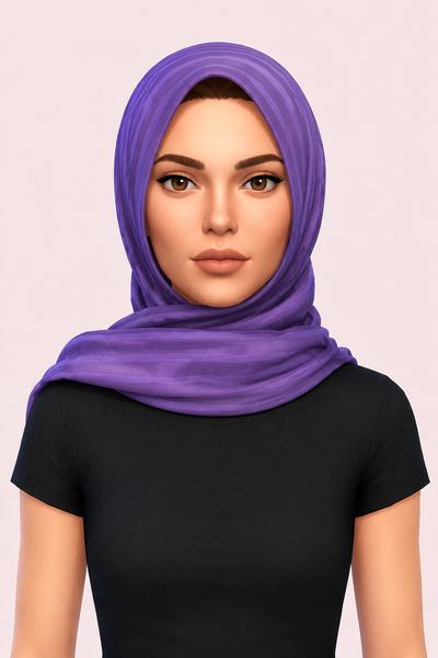 Gadis Hijab 04 (Hat) custom content (CC) for Sims 4 by marsmerizingsims