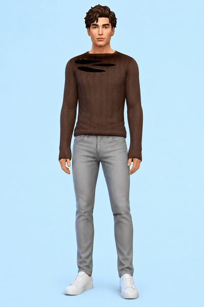 Torn Sweatshirt (PUBLIC DL) custom content (CC) for Sims 4 by marsmerizingsims