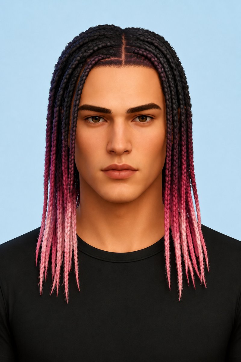 Darius and Malik Hair Ombre Overlay custom content (CC) for Sims 4 by johnnysims
