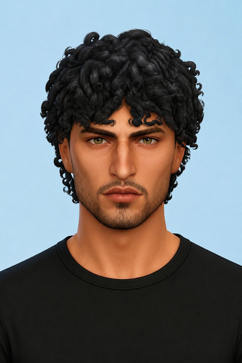 Khalil Hair custom content (CC) for Sims 4 by johnnysims