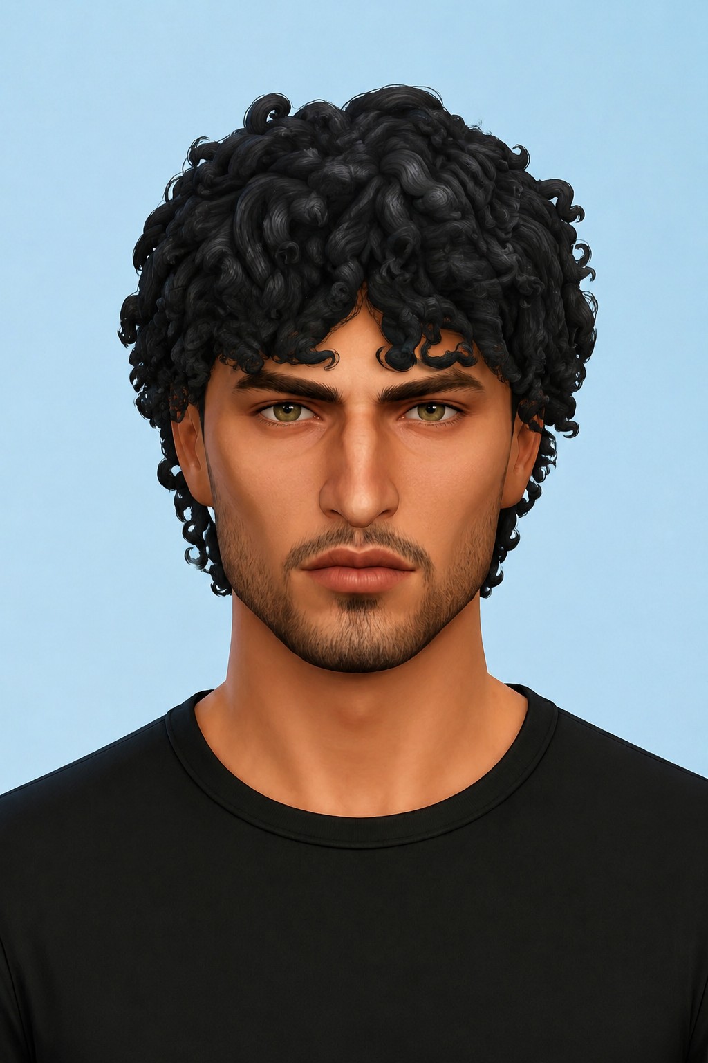 Khalil Hair custom content (CC) for Sims 4 by johnnysims