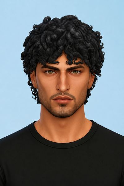 Khalil Hair custom content (CC) for Sims 4 by johnnysims