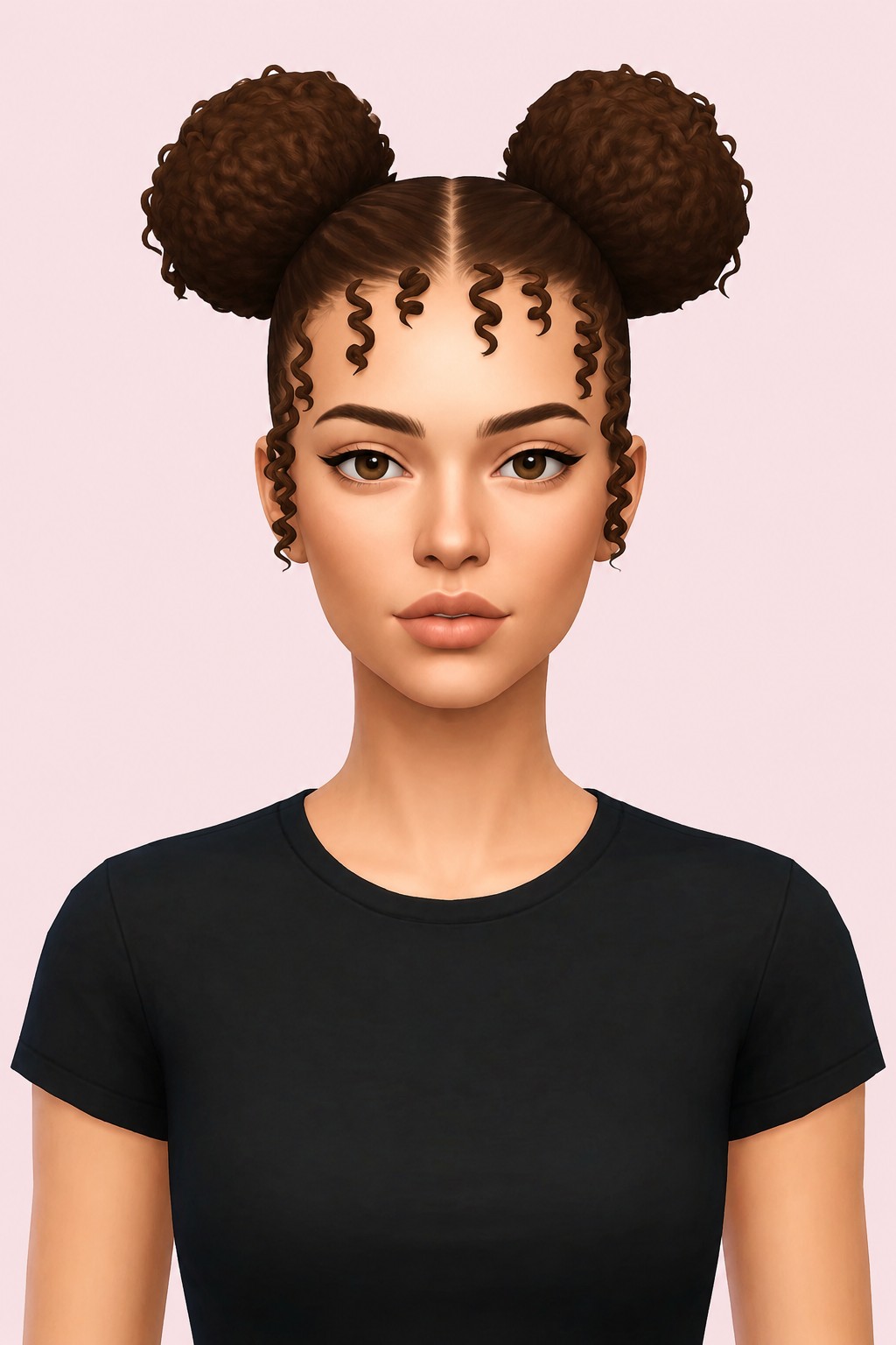 imani buns custom content (CC) for Sims 4 by dogsill