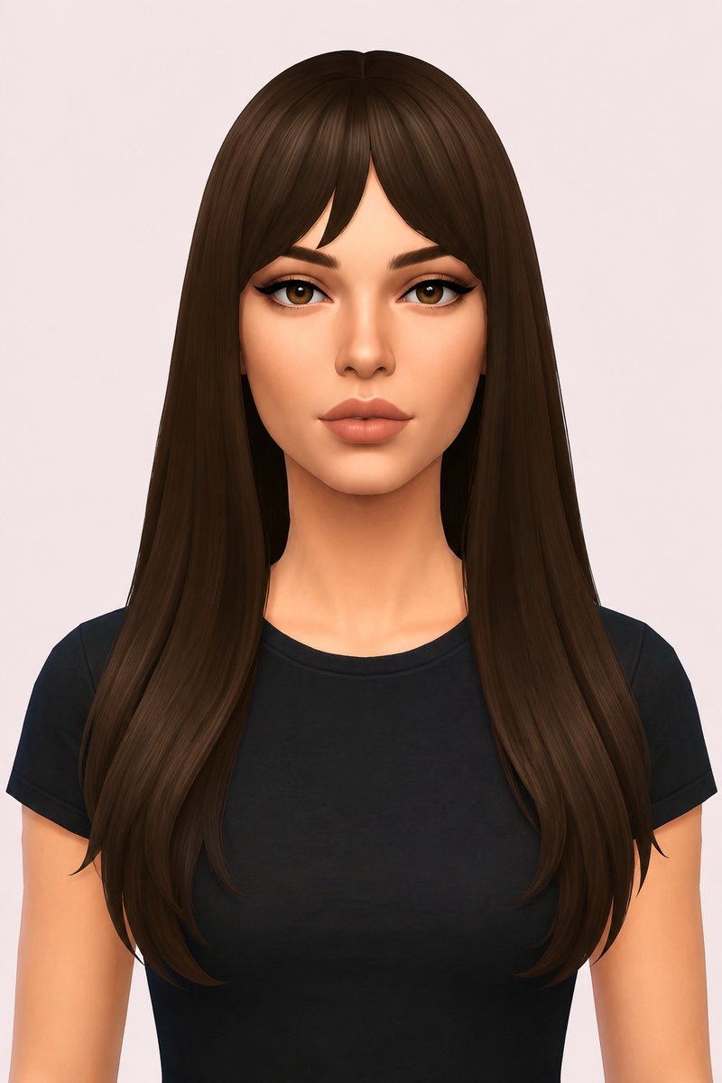 ainsley hair custom content (CC) for Sims 4 by dogsill
