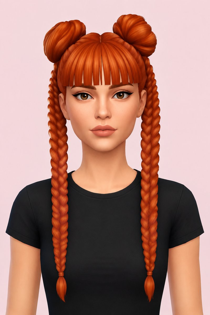 lottie braids custom content (CC) for Sims 4 by dogsill