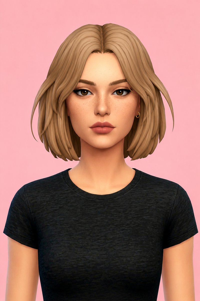 scarlet hair custom content (CC) for Sims 4 by dogsill