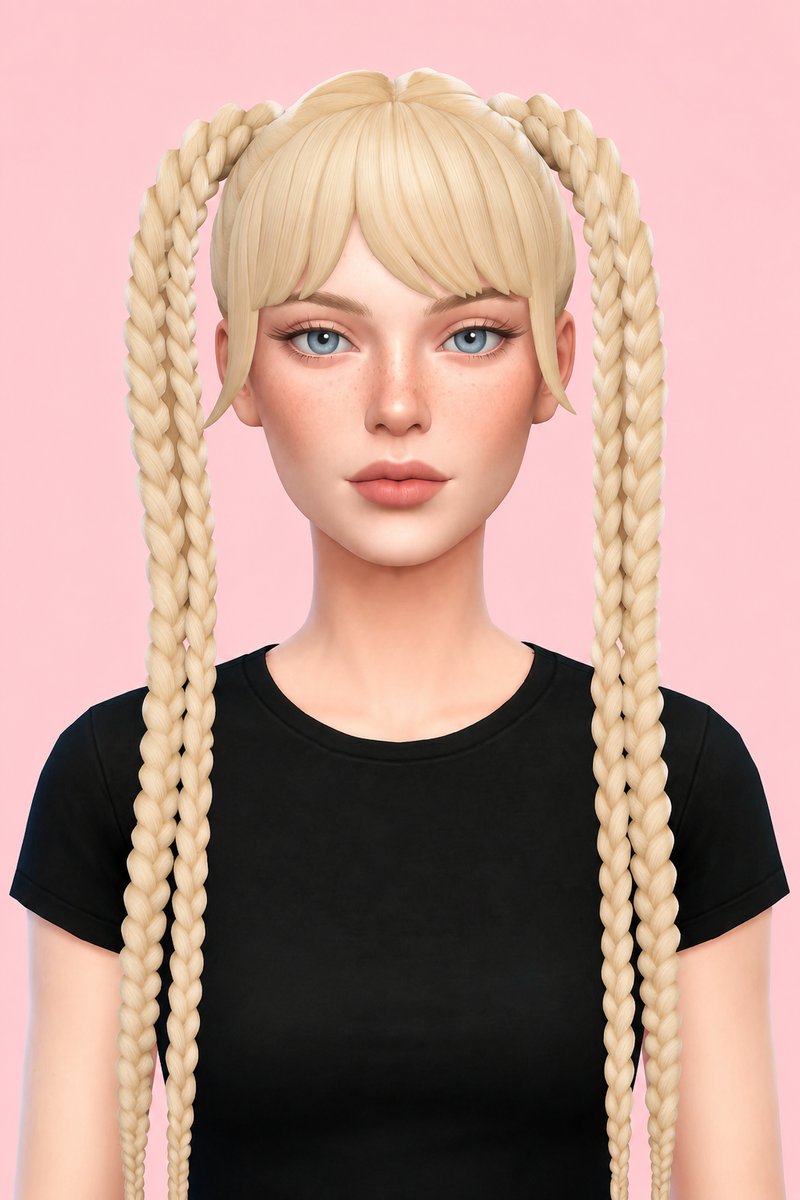 wolf braids custom content (CC) for Sims 4 by dogsill