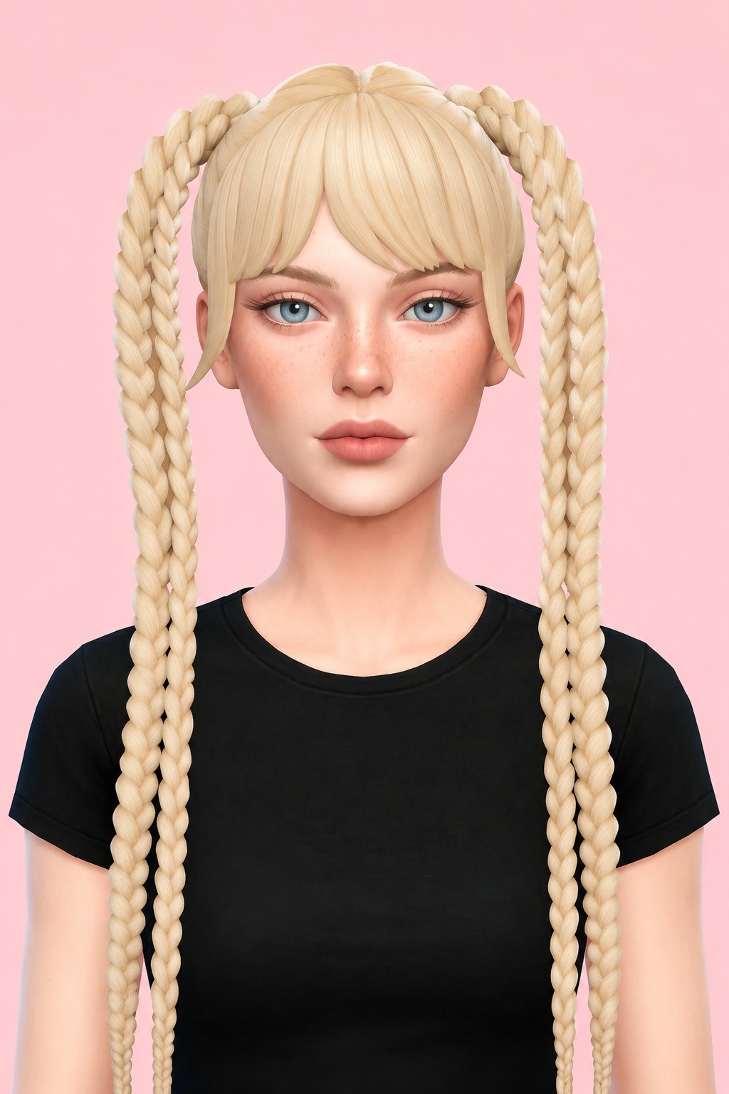 wolf braids custom content (CC) for Sims 4 by dogsill