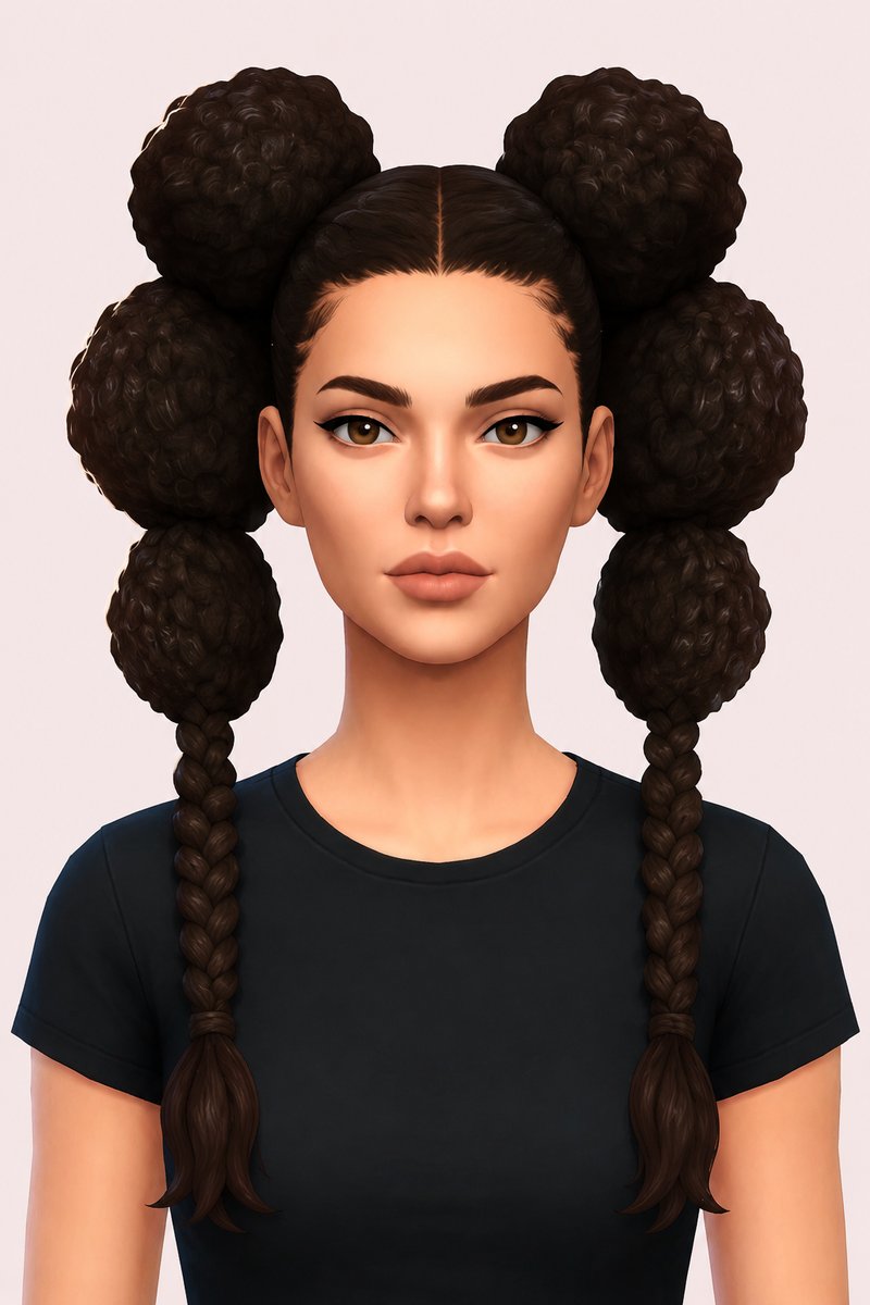 maude hair custom content (CC) for Sims 4 by dogsill