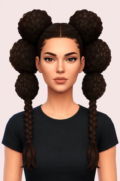 maude hair custom content (CC) for Sims 4 by dogsill