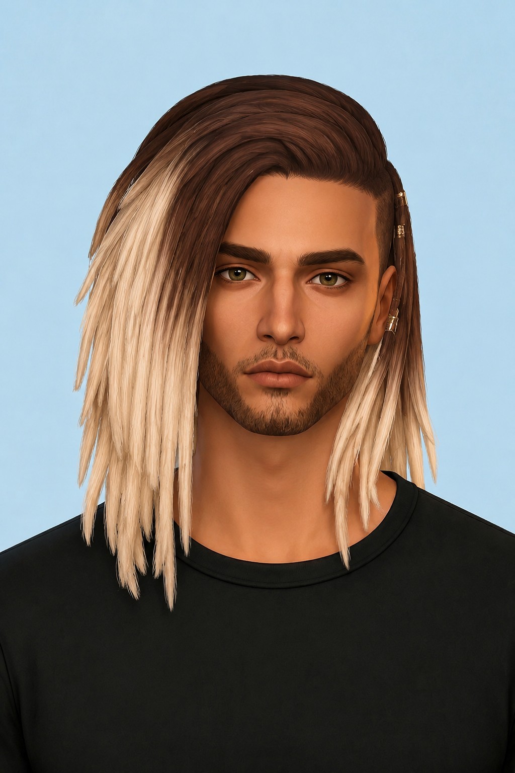 Malik Hair custom content (CC) for Sims 4 by johnnysims
