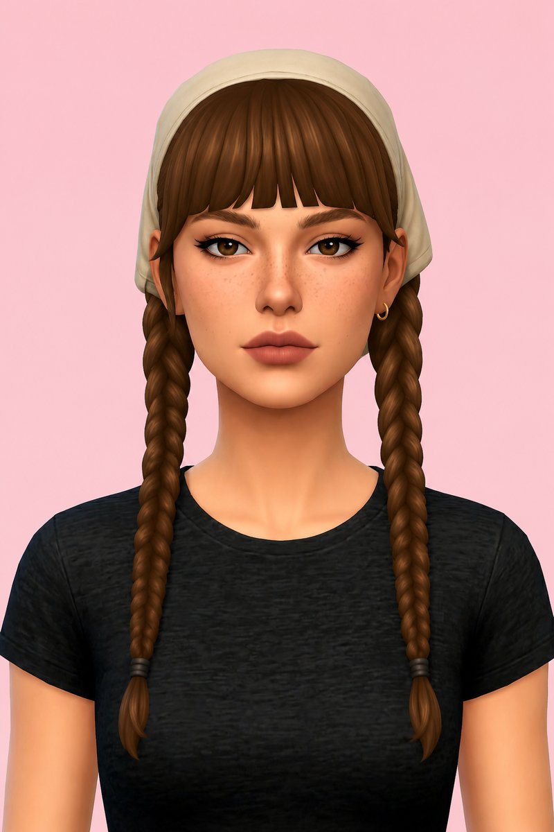 janie braids custom content (CC) for Sims 4 by dogsill