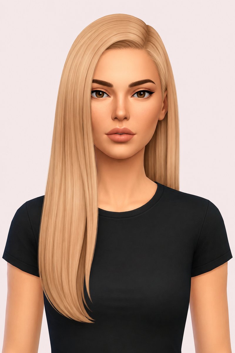panama hair custom content (CC) for Sims 4 by dogsill