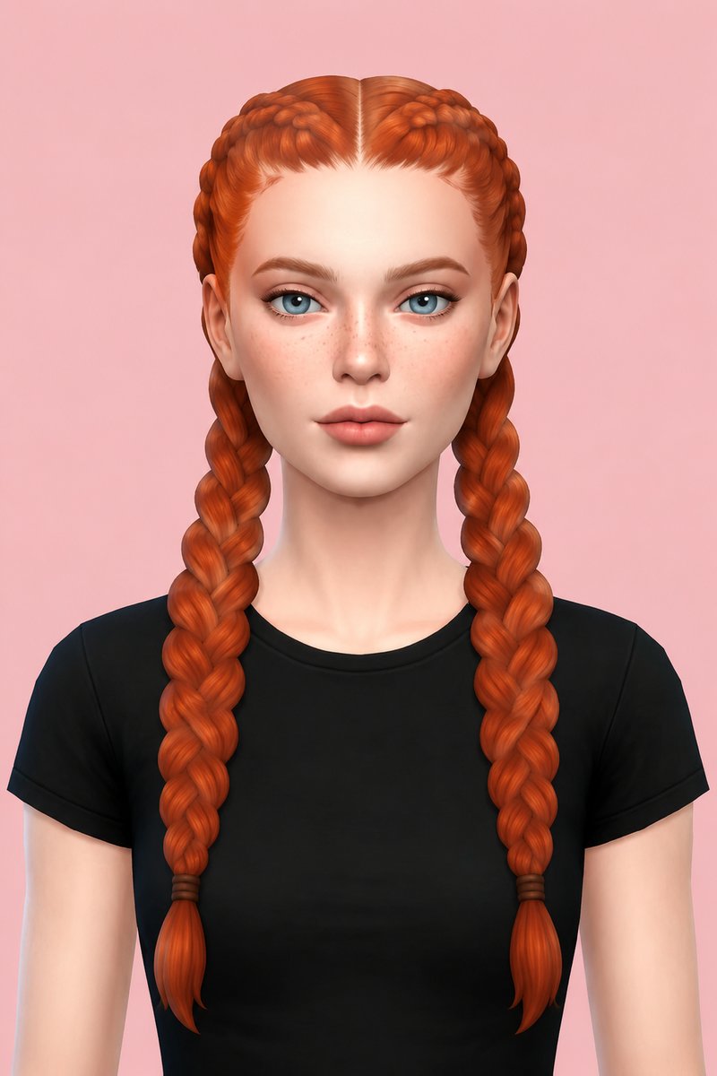 Max Braids custom content (CC) for Sims 4 by dogsill