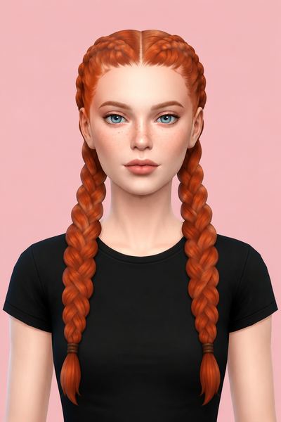 Max Braids custom content (CC) for Sims 4 by dogsill