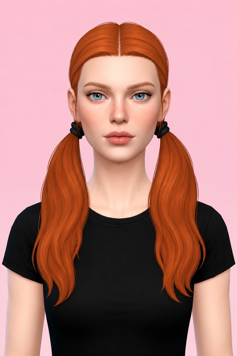 Holly Pigtails custom content (CC) for Sims 4 by dogsill