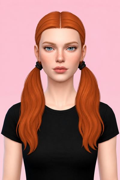 Holly Pigtails custom content (CC) for Sims 4 by dogsill