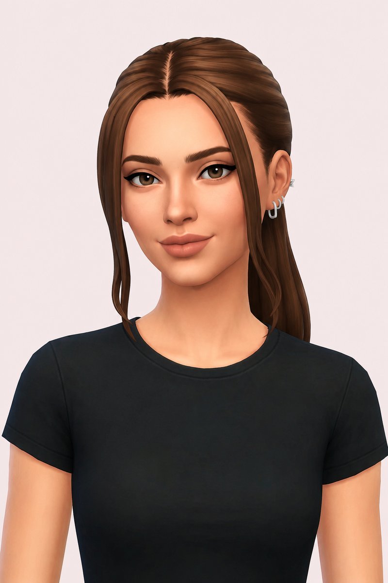 stassie ponytail custom content (CC) for Sims 4 by dogsill
