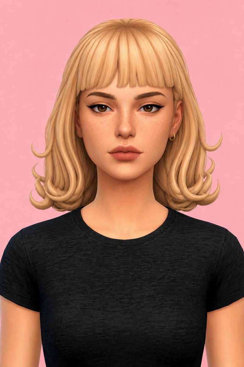 honey hair custom content (CC) for Sims 4 by dogsill