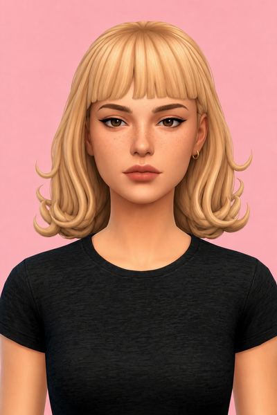 honey hair custom content (CC) for Sims 4 by dogsill