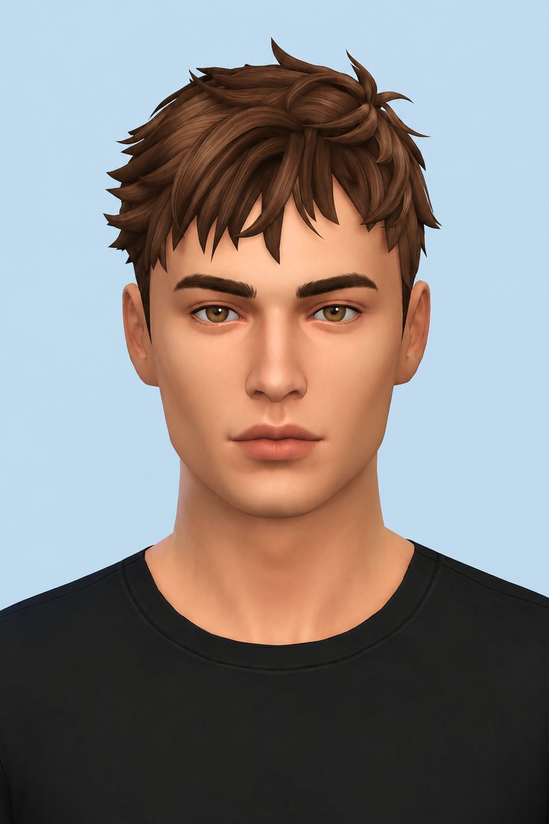 aaron hair custom content (CC) for Sims 4 by dogsill