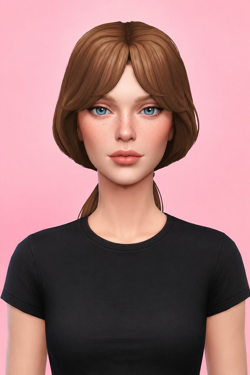 leigh ponytail custom content (CC) for Sims 4 by dogsill