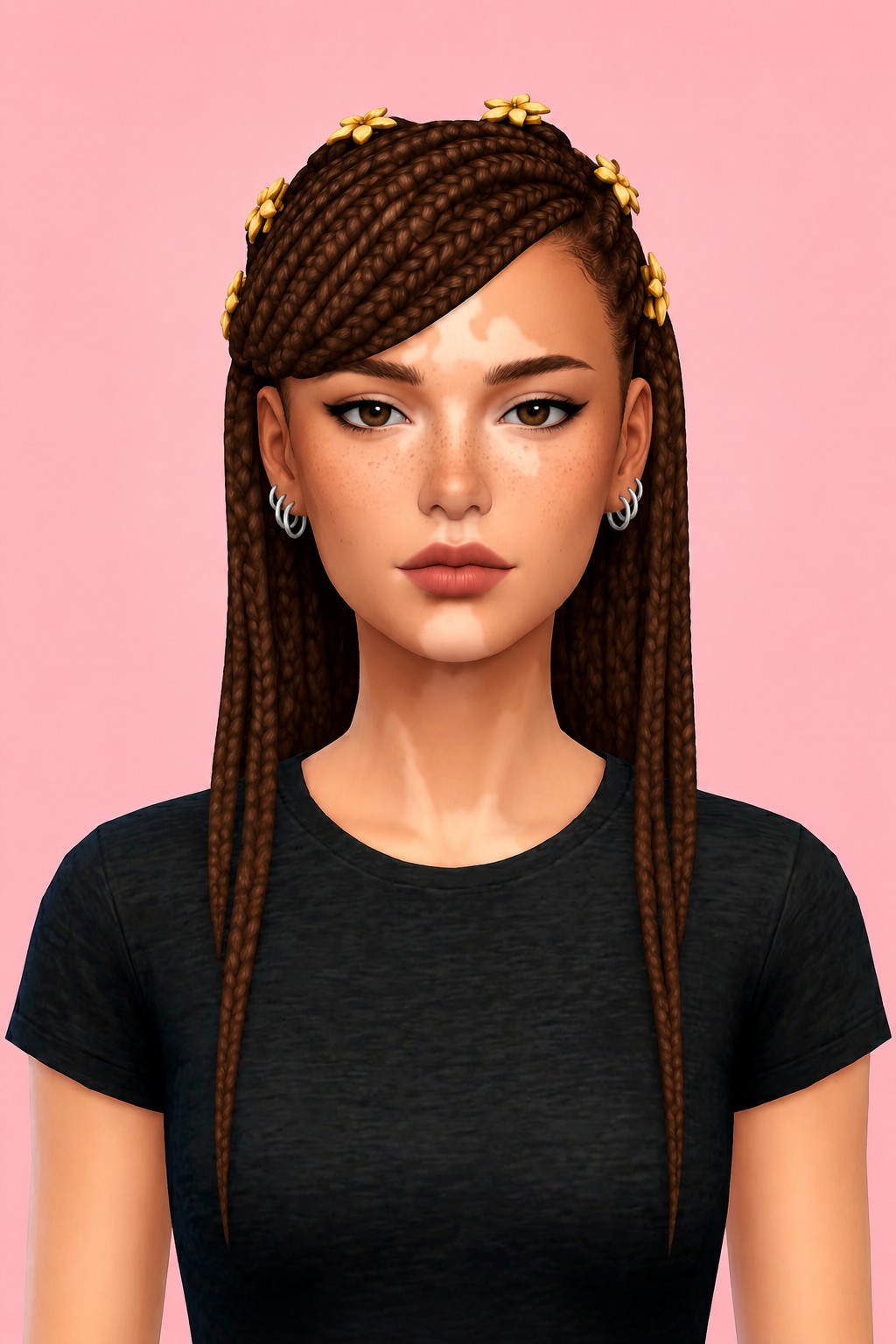 hania braids custom content (CC) for Sims 4 by dogsill
