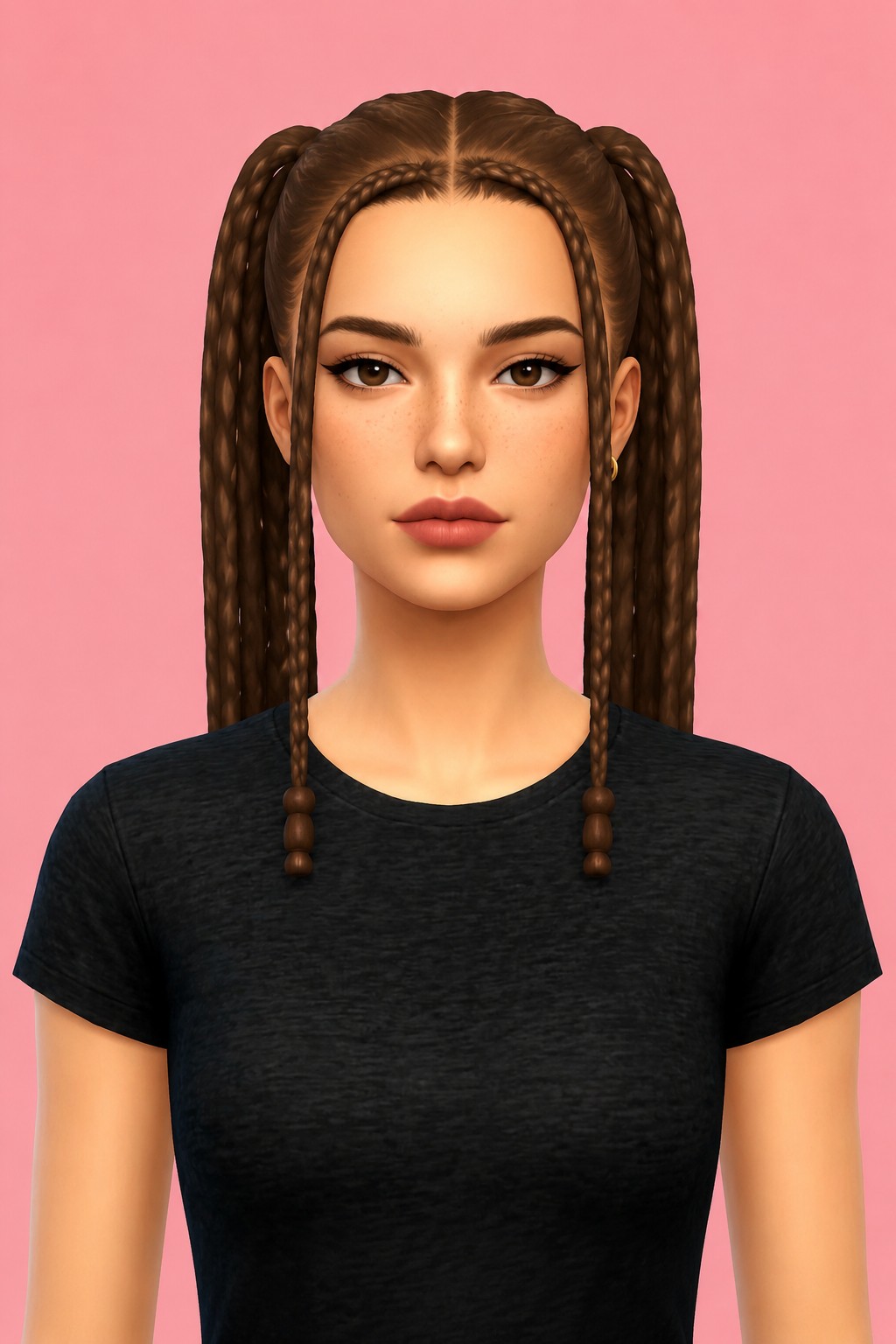genesis braids custom content (CC) for Sims 4 by dogsill