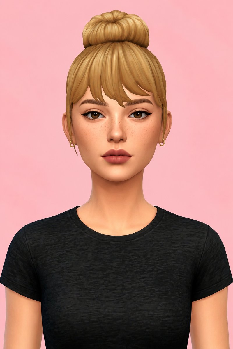tink bun custom content (CC) for Sims 4 by dogsill