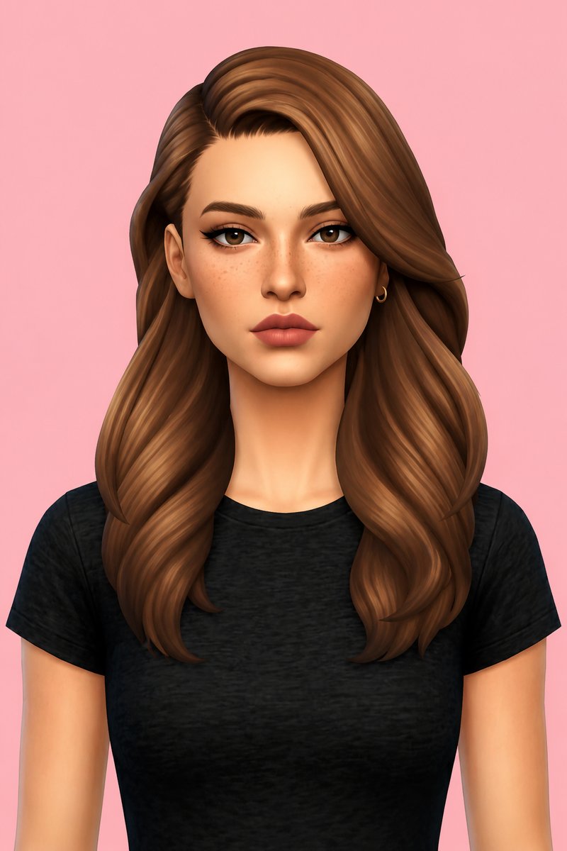 bev hair custom content (CC) for Sims 4 by dogsill